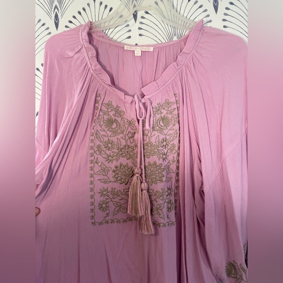 Elegant Mauve Blouse with Floral Embroidery Womens size 1X NWOT - Picture 5 of 5